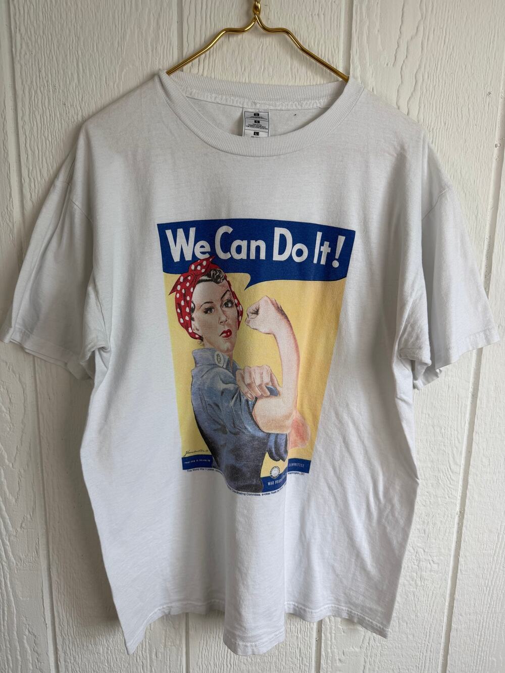 VTG Rosie The Riveter Shirt Size Large We Can Do It Feminist Smithsonian WWII